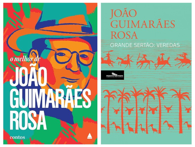 Capas de livros de Guimarães Rosa: “O melhor de João Guimarães Rosa” e “Grande sertão: veredas”.